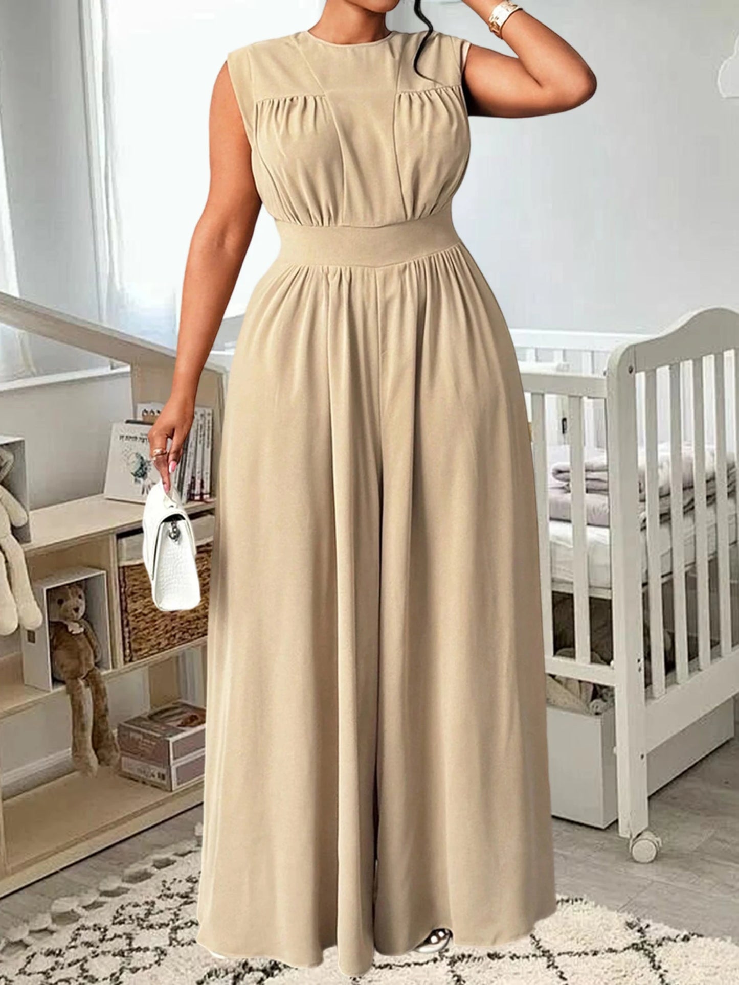 Women Plus Size Jumpsuit with Pockets