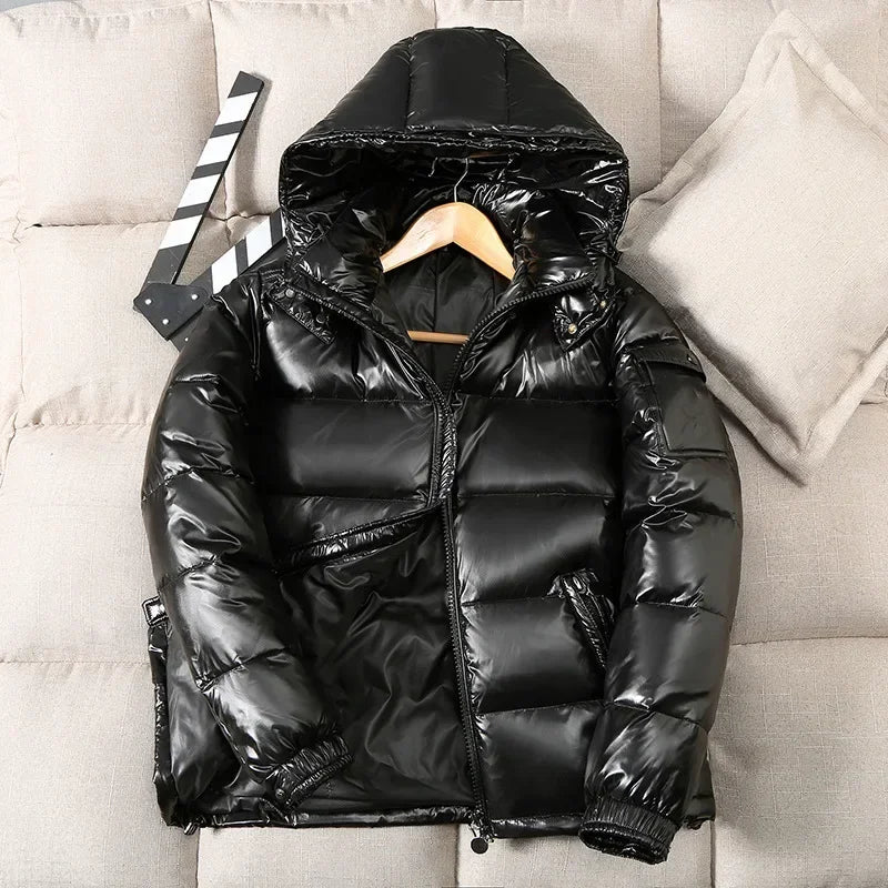 Men Winter Down Jacket Fashion Warm Hooded