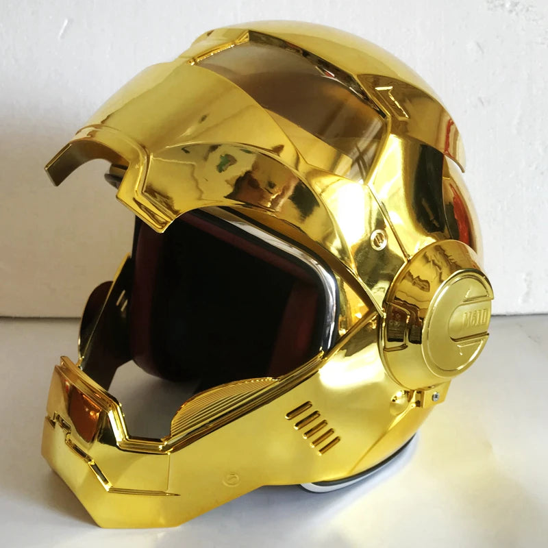 MASEI 610 electroplate Gold Chrome motorcycle helmet half open face