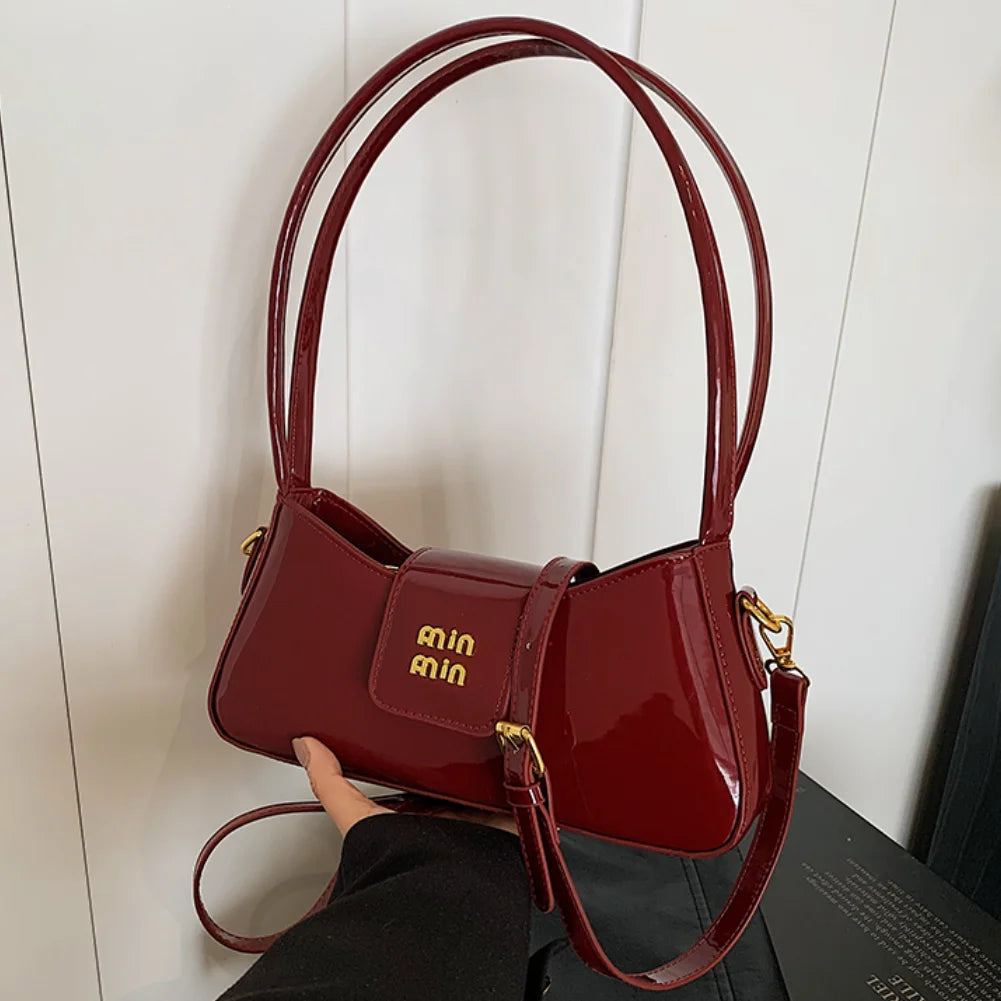 Light Luxury Patent Leather Ladies Shoulder Bag
