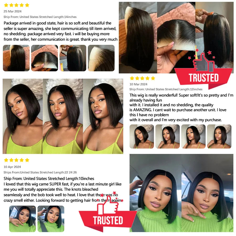 Glueless Bob Human Hair Ready To Wear Straight