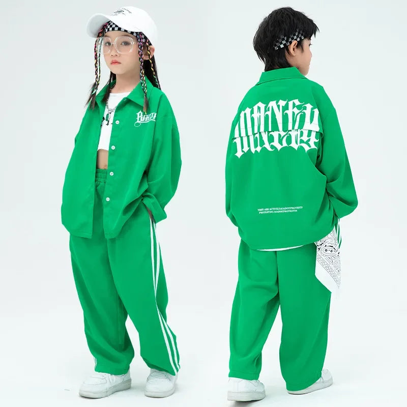 Children's Hip-hop Clothes Street Green Unique