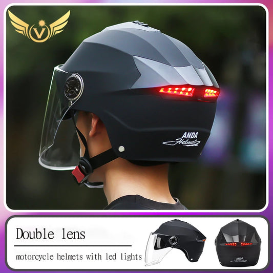Helmets With Led Lights Moped
