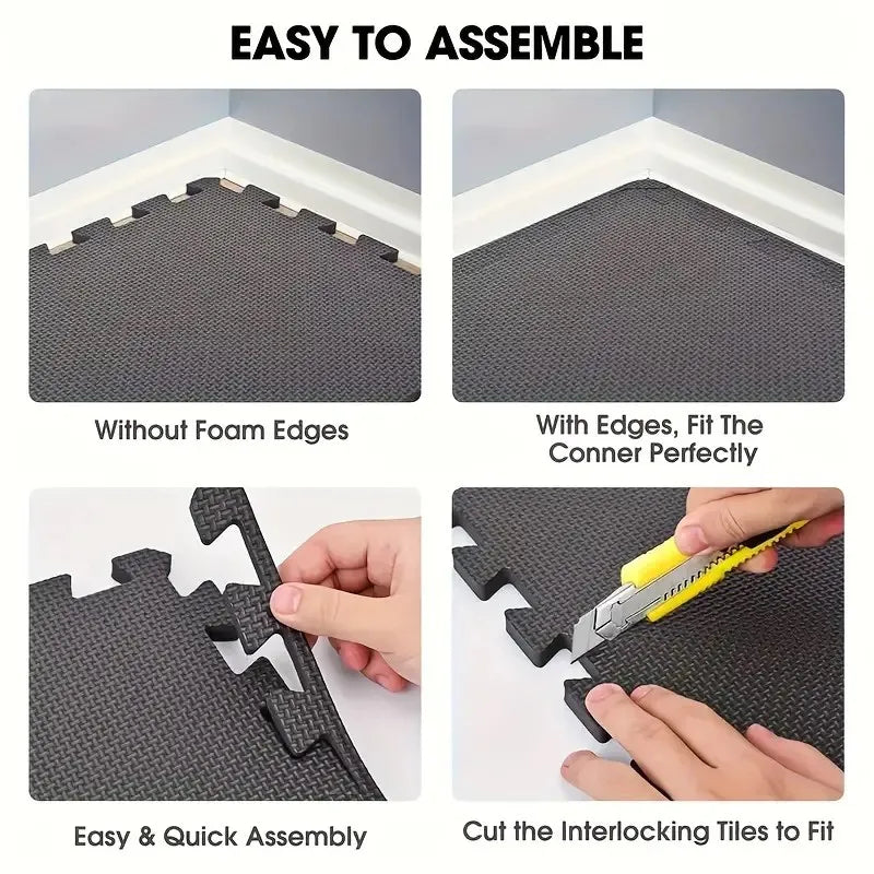 12pcs 30*30cm Sports Protection Gym Mat EVA Cross Pattern