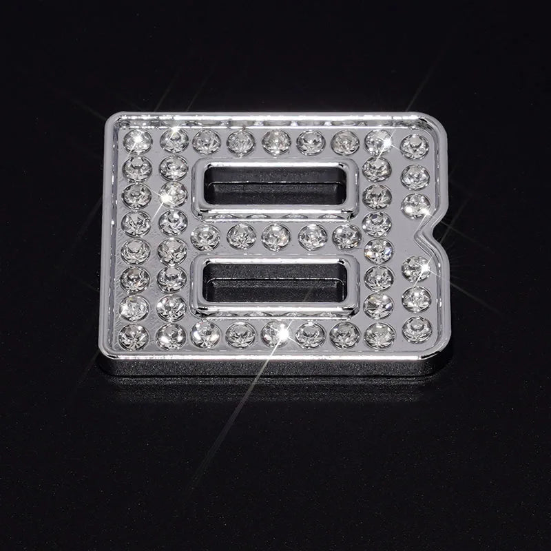 Silver Rhinestone Letters Numbers Car Stickers for Women and Girls