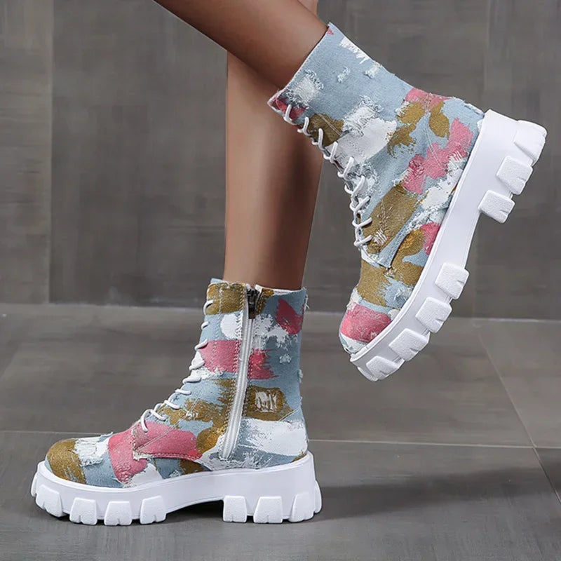 Breathable Thick-soled Fashionable Design Casual Boots