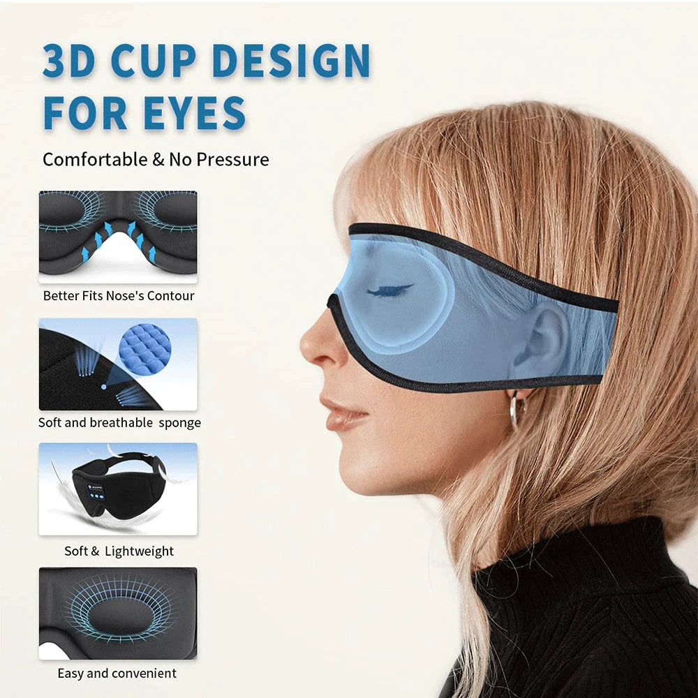 Bluetooth 3D Eye Mask with Built-in HD Speaker