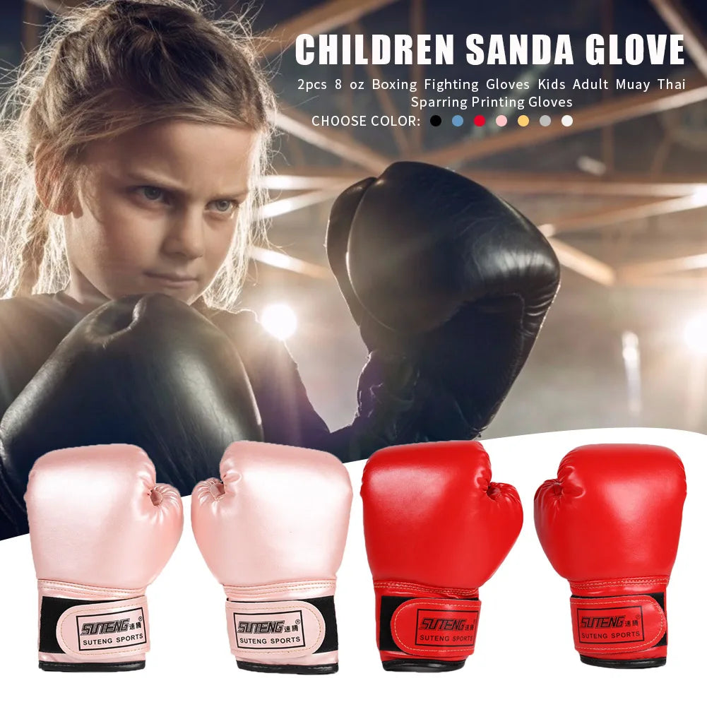 2pcs Boxing Training Fighting Gloves PU Leather Kids