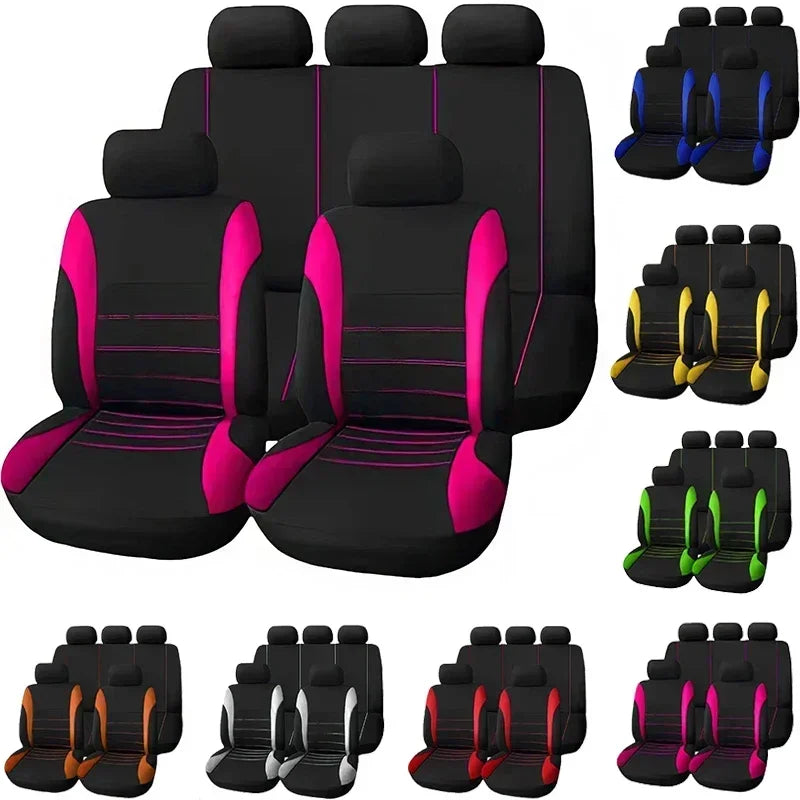 Seat Cover Polyester Fabric 7 Piece Set Four Season Universal