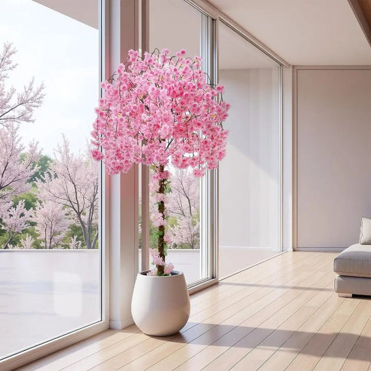 Artificial Cherry Blossom Tree 6FT with 100 LED Lights