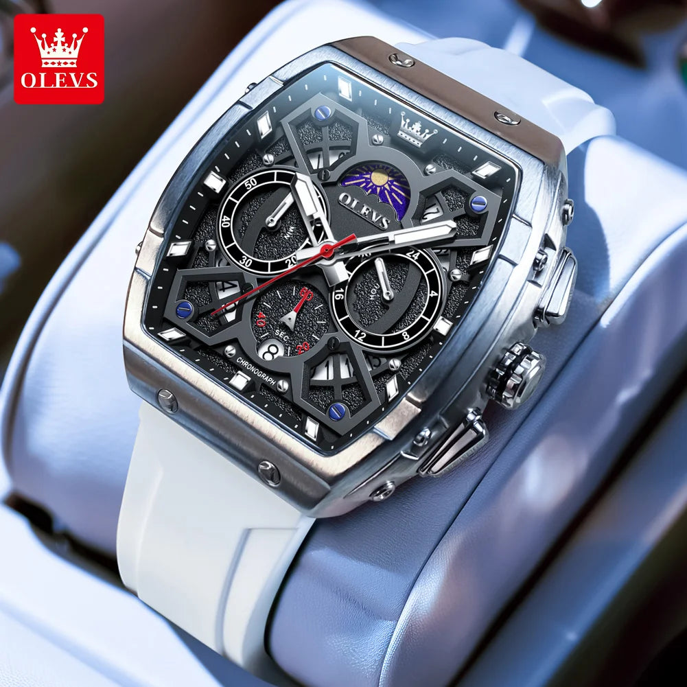 Moon Phase Chronograph Waterproof Quartz Wristwatch