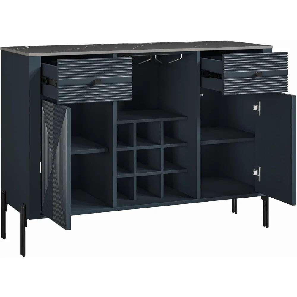 42 Inch Wine Cabinet with Two Doors & Drawers