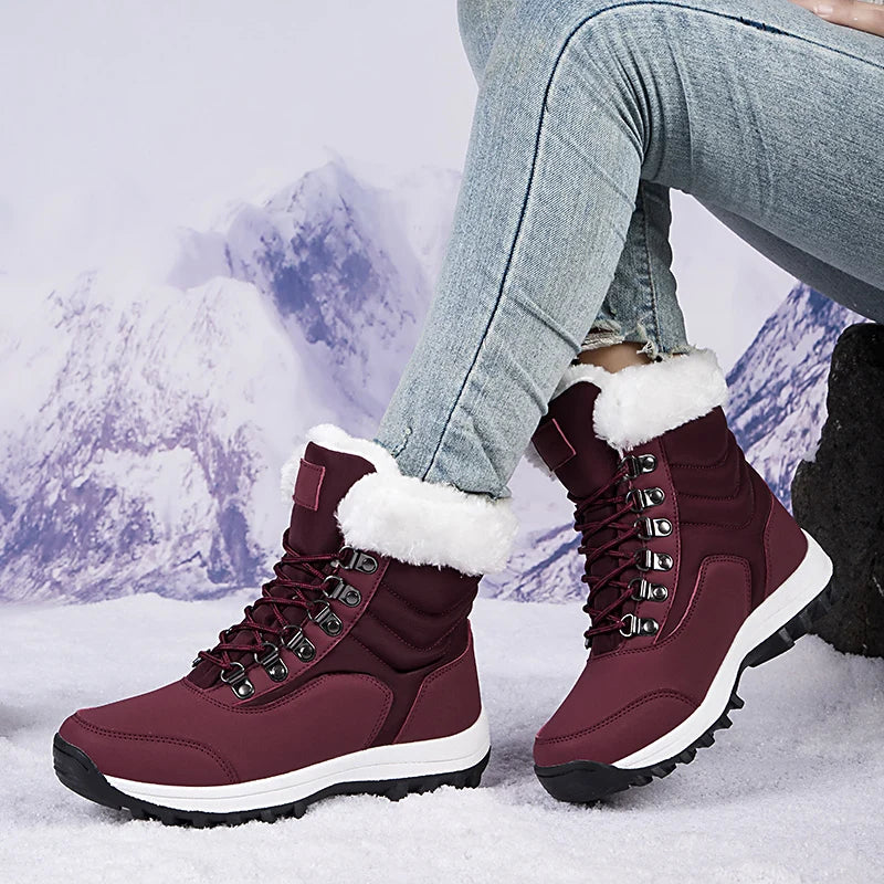 High-top Plush Velvet Women's Snow Boots