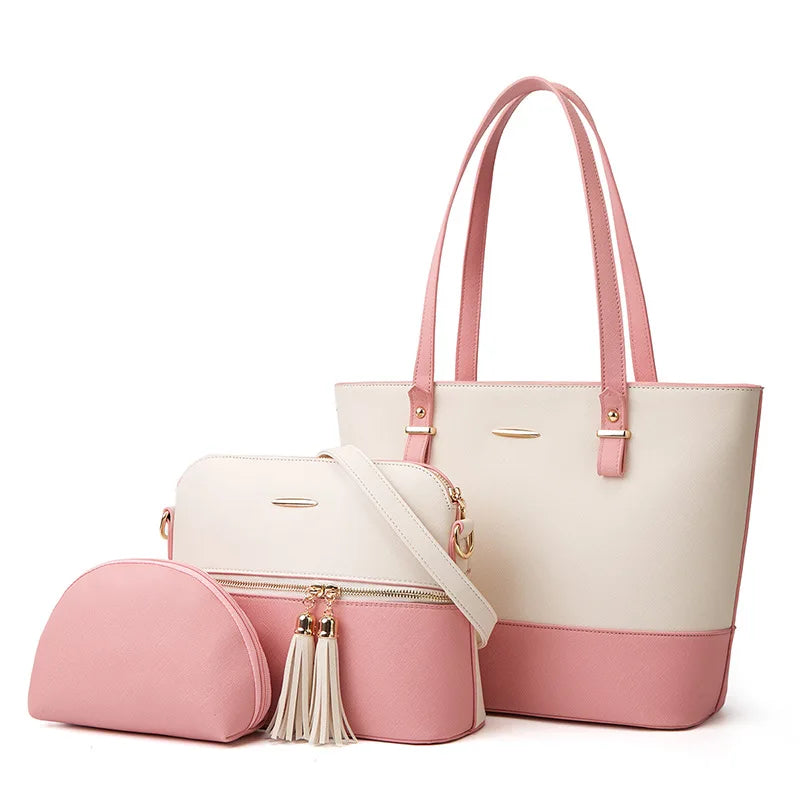 3PC Fashion Tote Crossbody Top Handle Bags