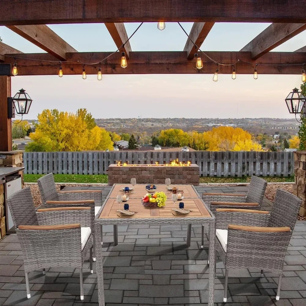 7 Piece Outdoor Patio Table and Chairs Set