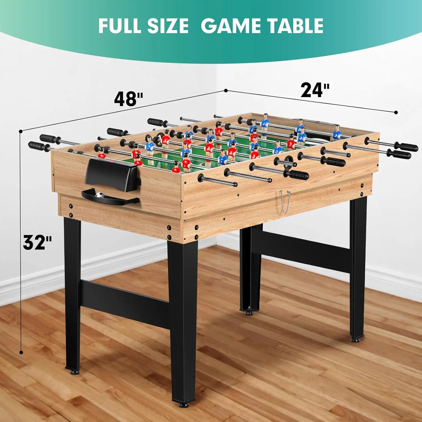 12-in-1 Game Table - 48" Ping Pong, Foosball, Air Hockey, Pool