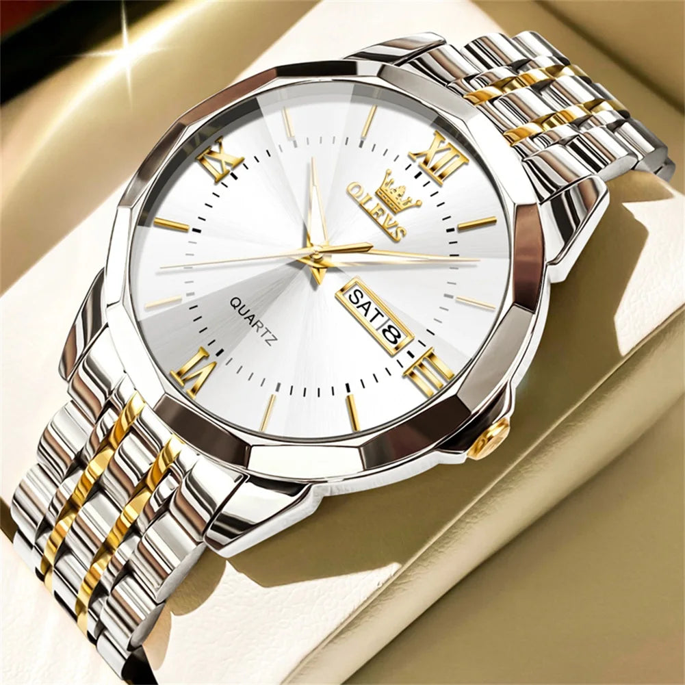 Quartz Waterproof Stainless Steel Luminous Wristwatch