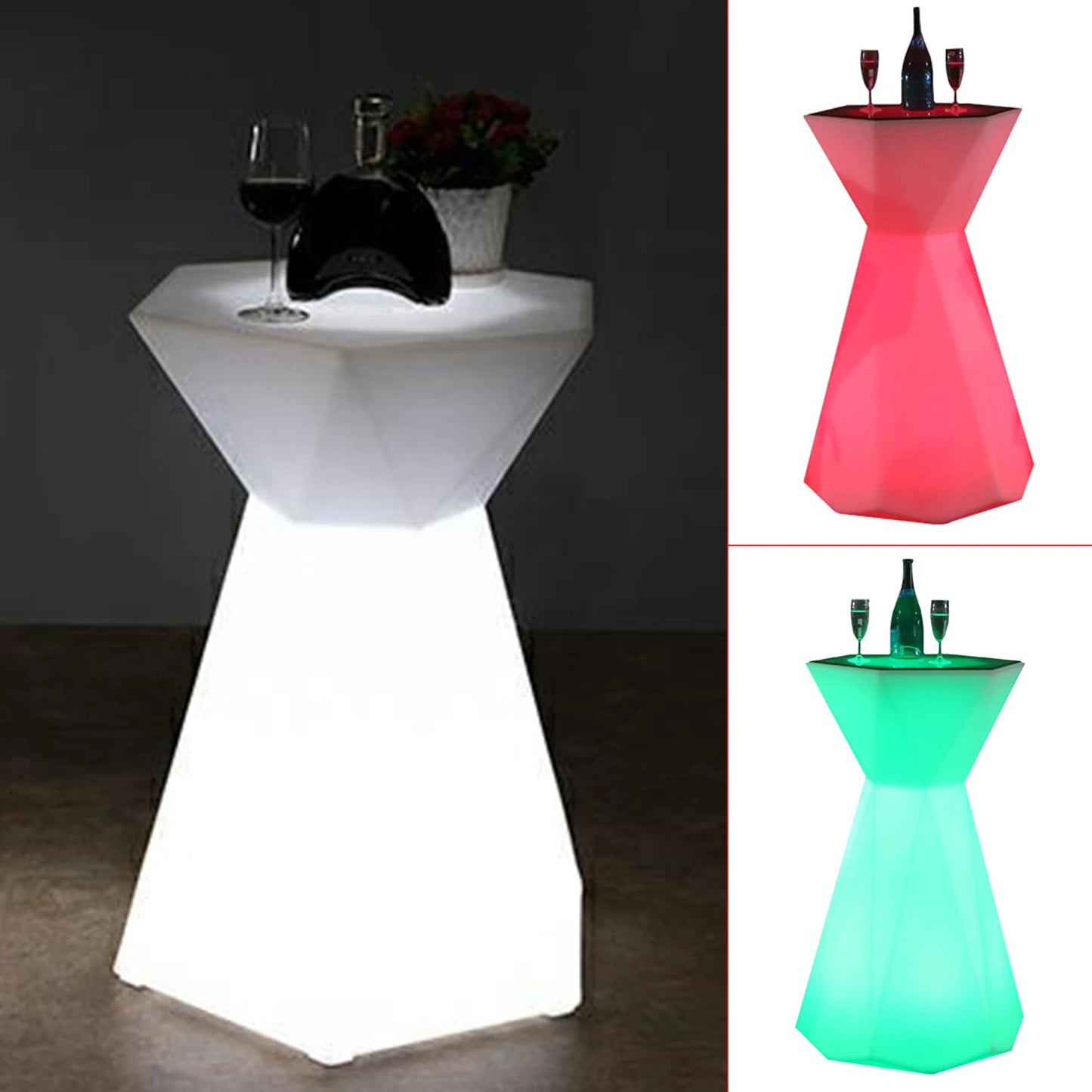 Hexagonal LED Light Up Accent Side Table