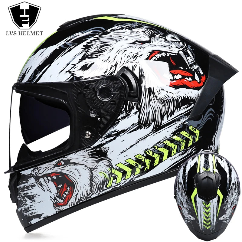 Full Face Double Visor Racing Helmet