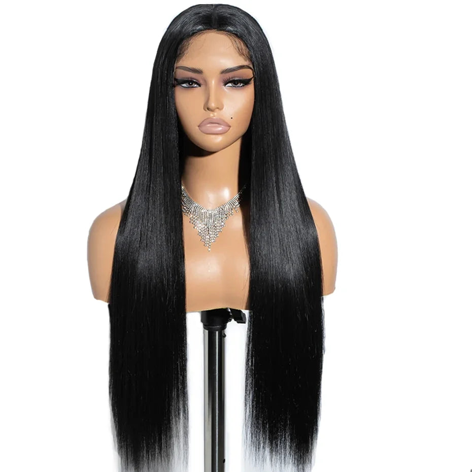 Bone Straight 100% Human Hair 13x6 360 lace Frontal 30 32 36Inch Wig
