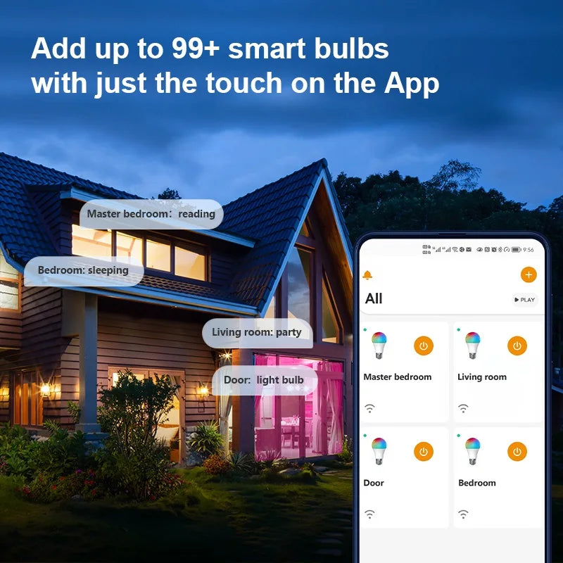 Multicolor Smart Light Bulb APP Remote Control with Alexa