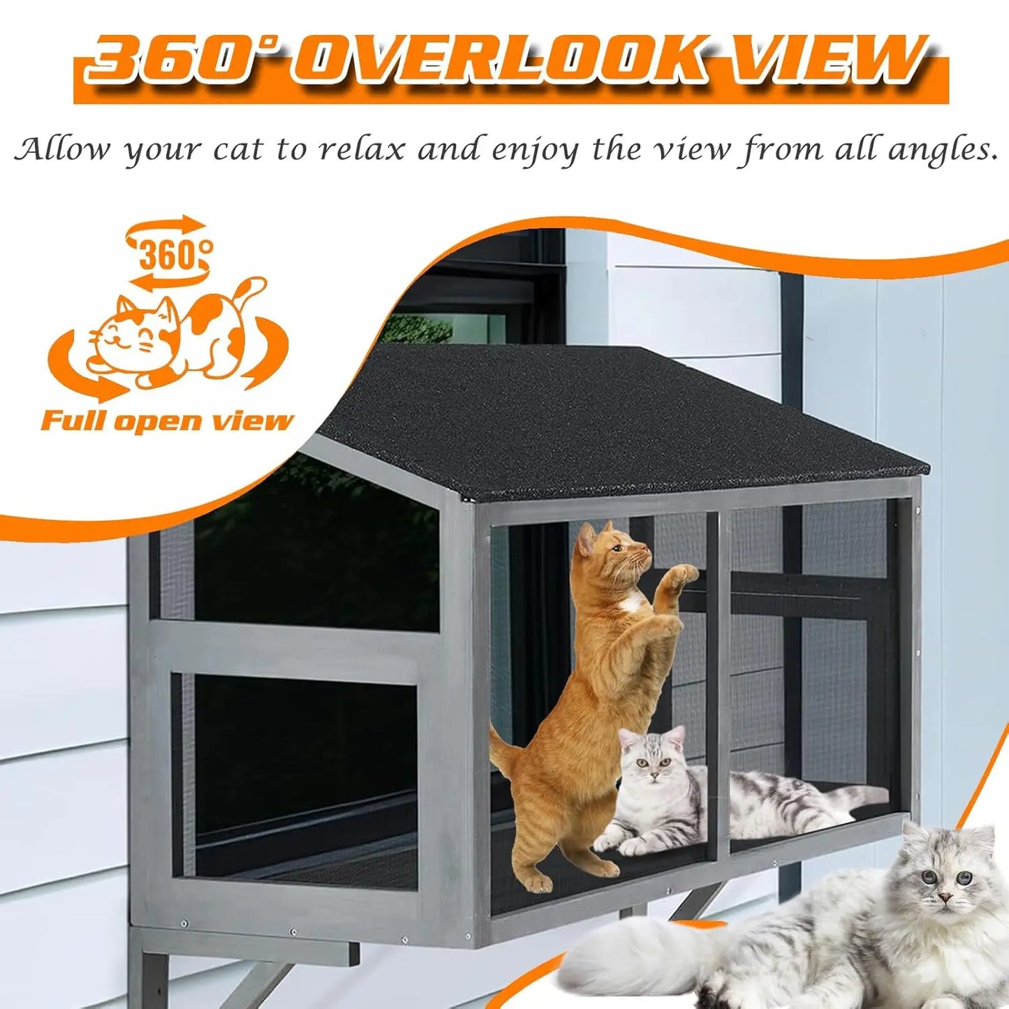Weatherproof Wooden Window Cat House