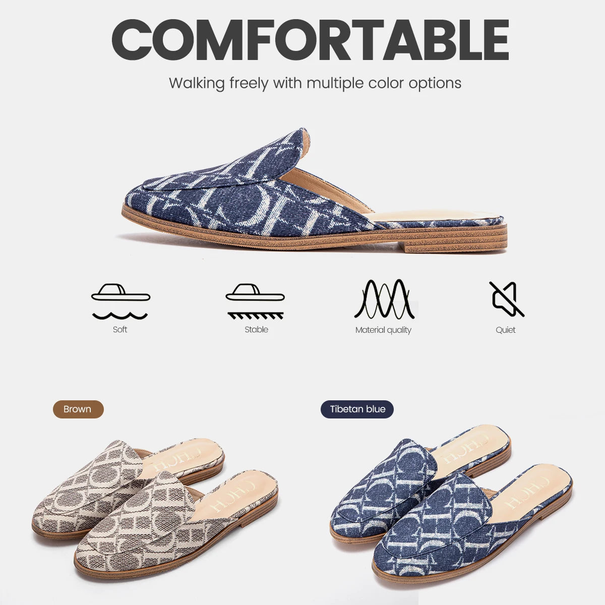 Luxury Slippers Women's Low Heel Sandals