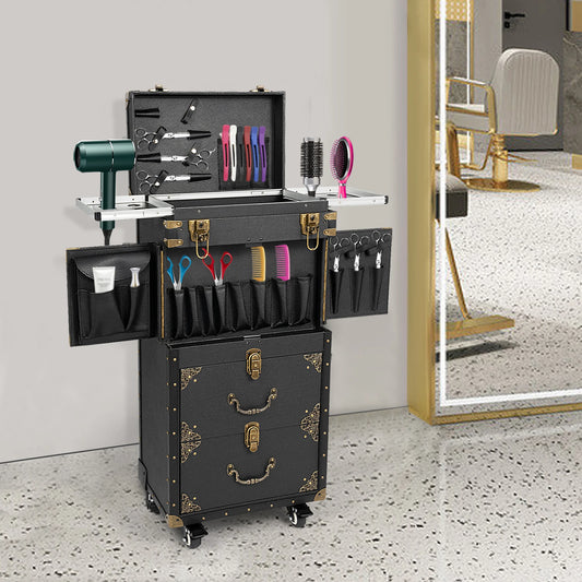 Lockable Makeup Train Case Hairdressing Trolley