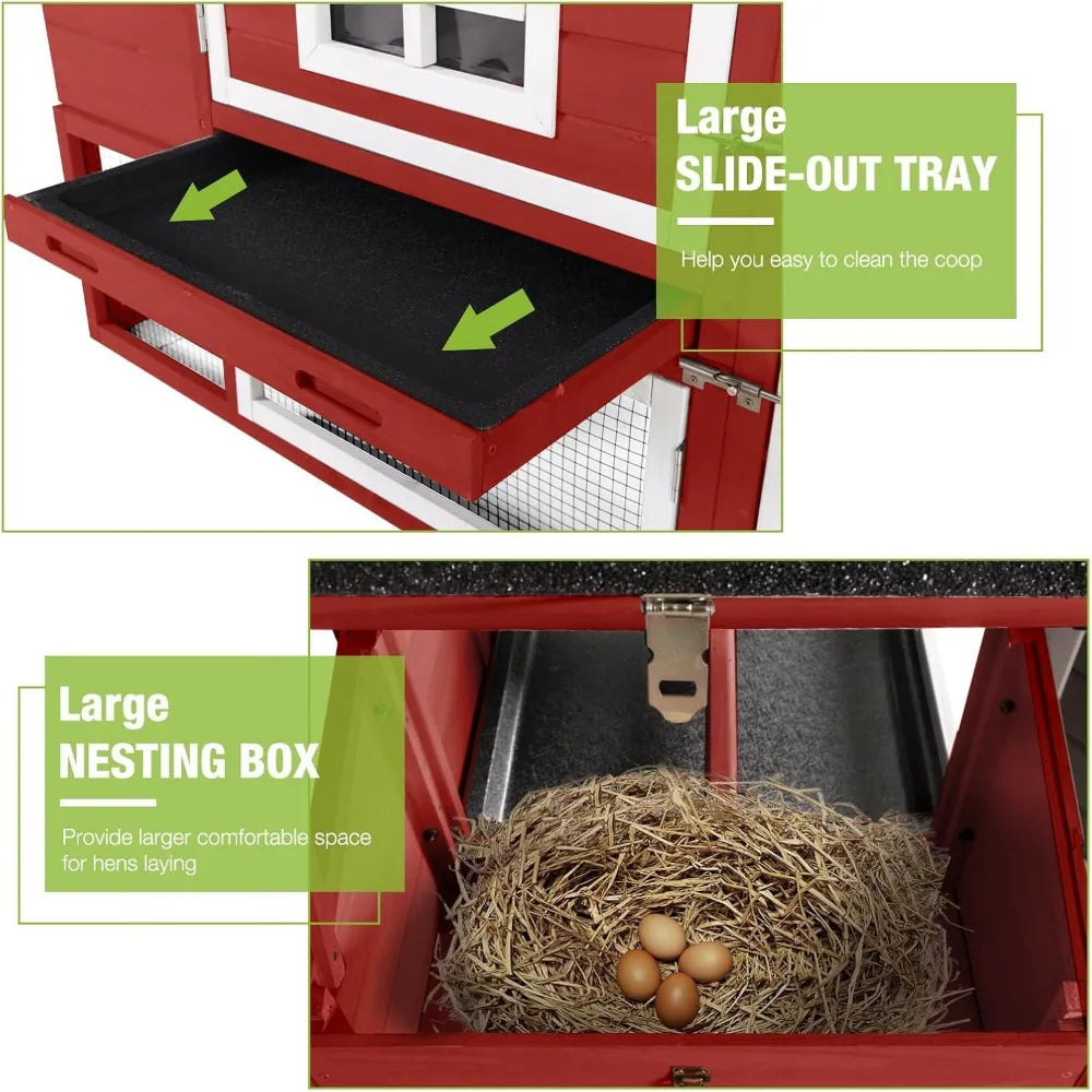 Chicken Coop, Rabbit Hutch Outdoor with Wheels