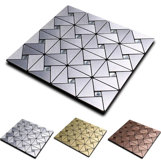 30cm Mosaic Aluminum Panel Wall Sticker Self-Adhesive Waterproof Non-Slip Wall Decals