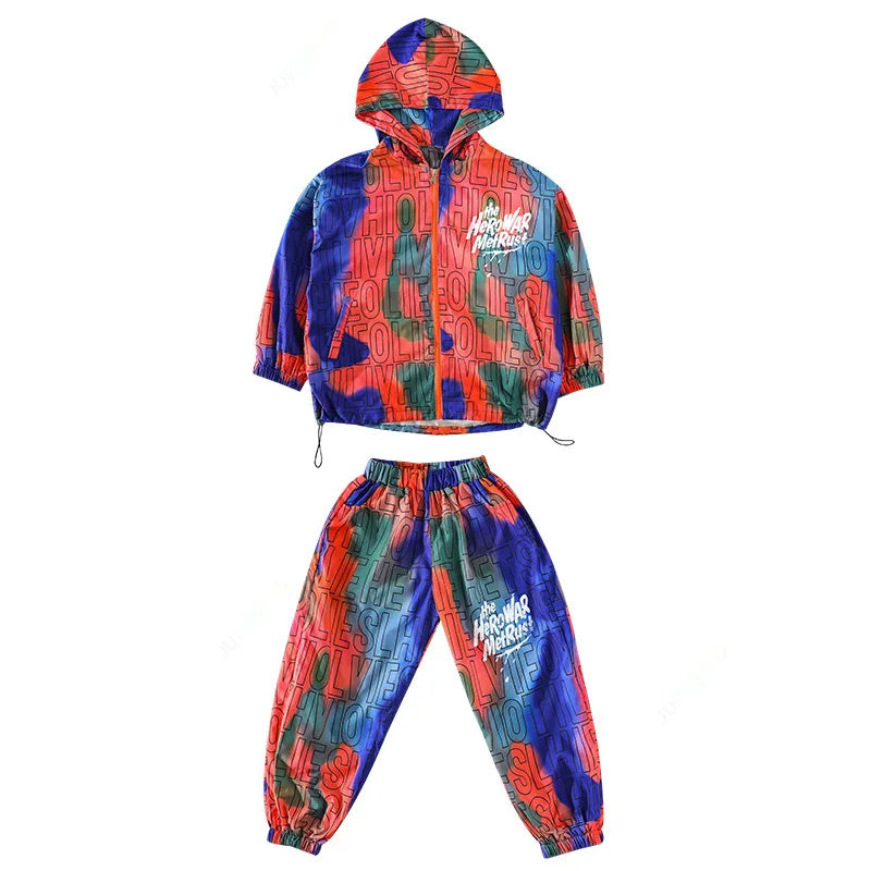 K pop Hip Hop Zip Up Letters Print Hoodie Jacket Top Streetwear