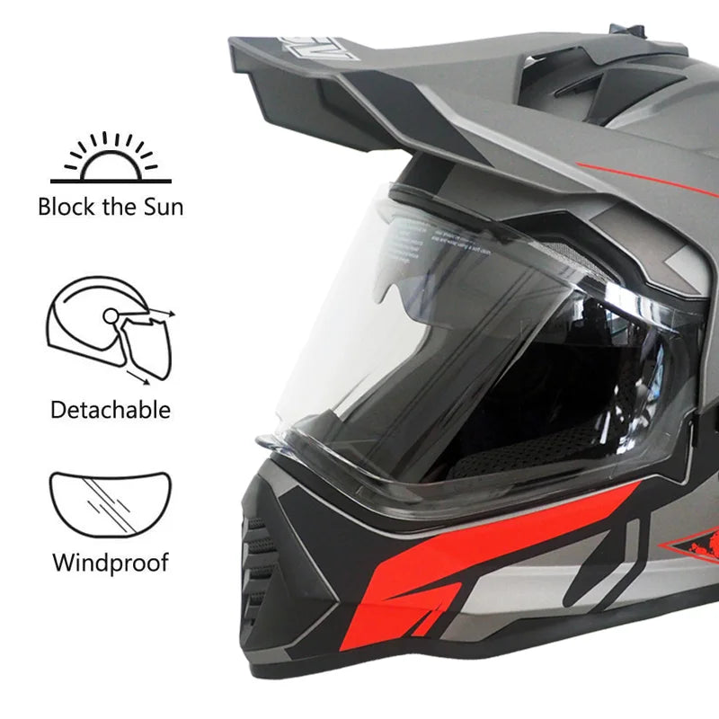 DOT & ECE Certified Off-Road Helmet - Lightweight, Full Face Protection