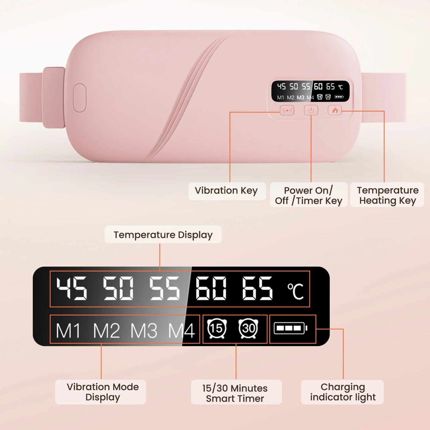 5 Modes Electric Heating Vibration Waist Massage Belt
