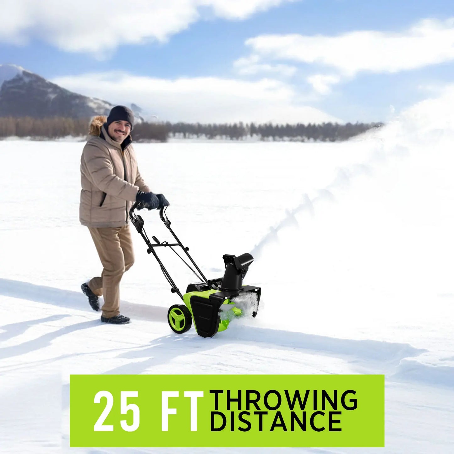 42V 20" Cordless Snow Blower Dual 4.0Ah Batteries & Charger Included