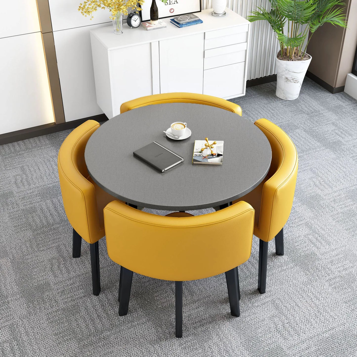 Dining Table and Chair combo Set 4 Chairs Extendable