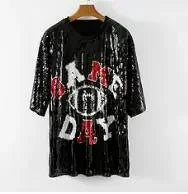 Half Sleeve Baggy Sequin T Shirt Dress