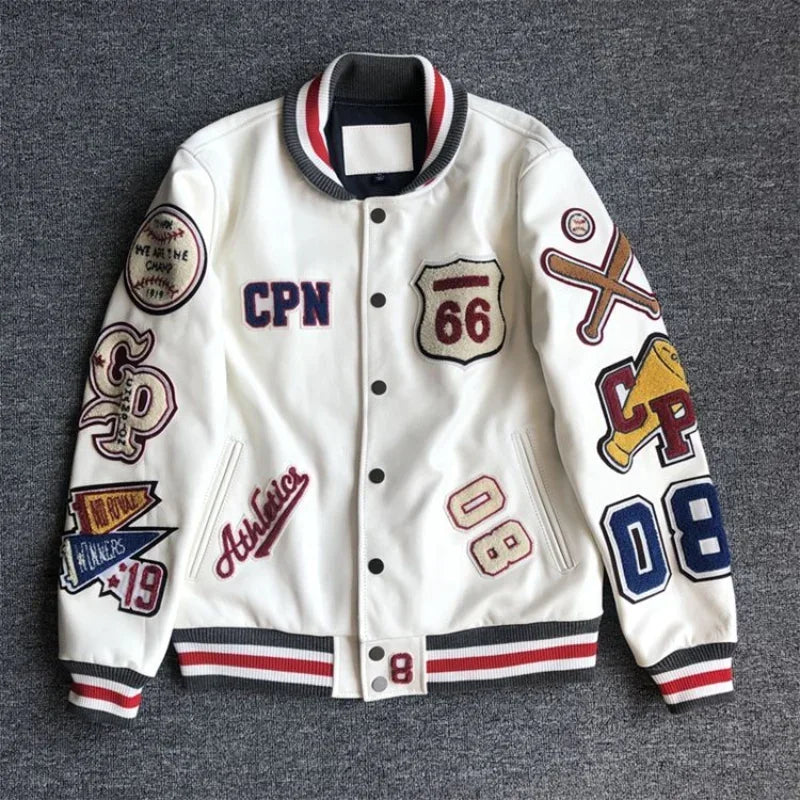 Baseball Retro Trend Leather Jacket