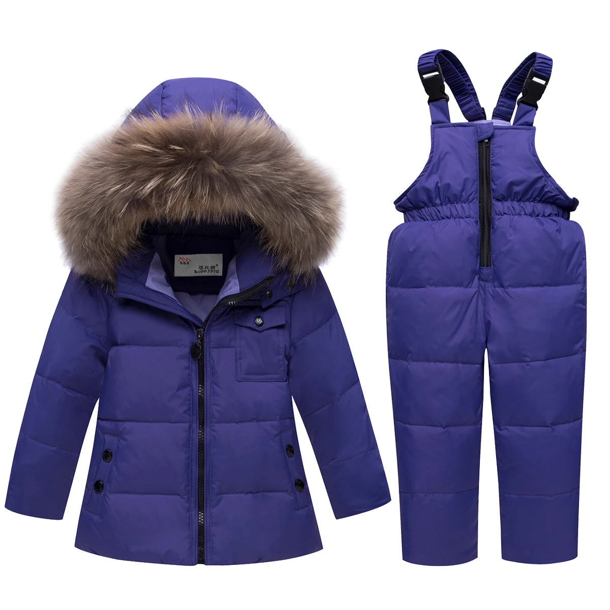 Winter Clothes Set Warm Down Jacket Coat + Overalls