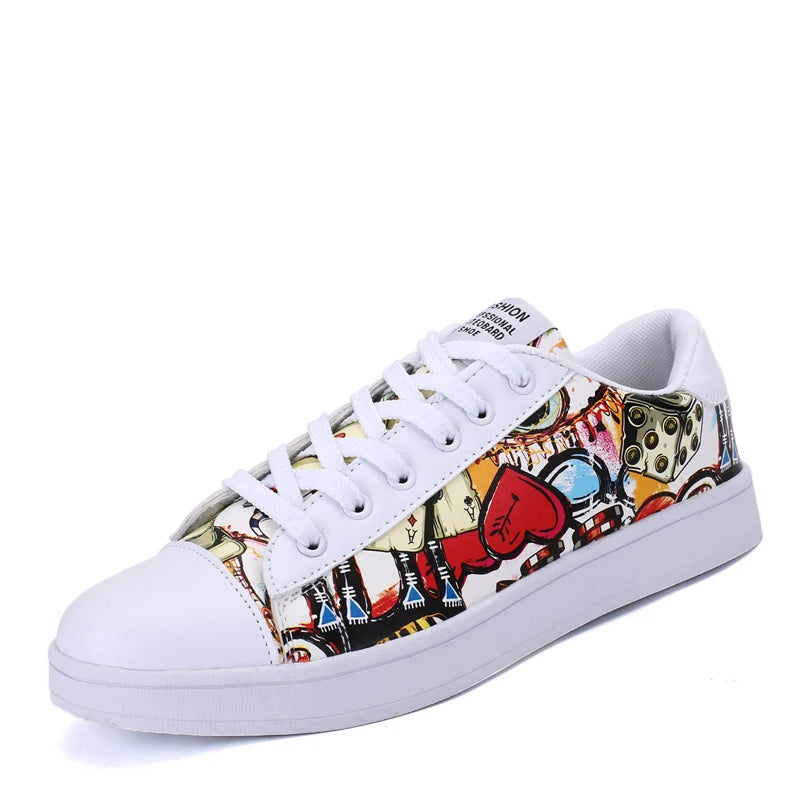 Fashion Graffiti Sneakers Mens Hip Hop Skateboarding Shoes