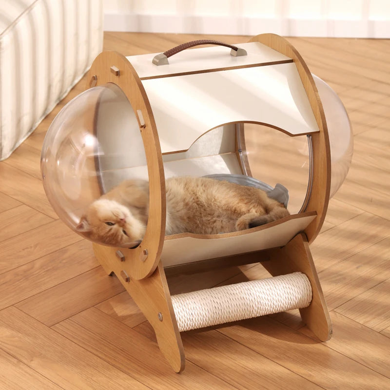 Cat Nest Four Seasons Wooden Capsule House