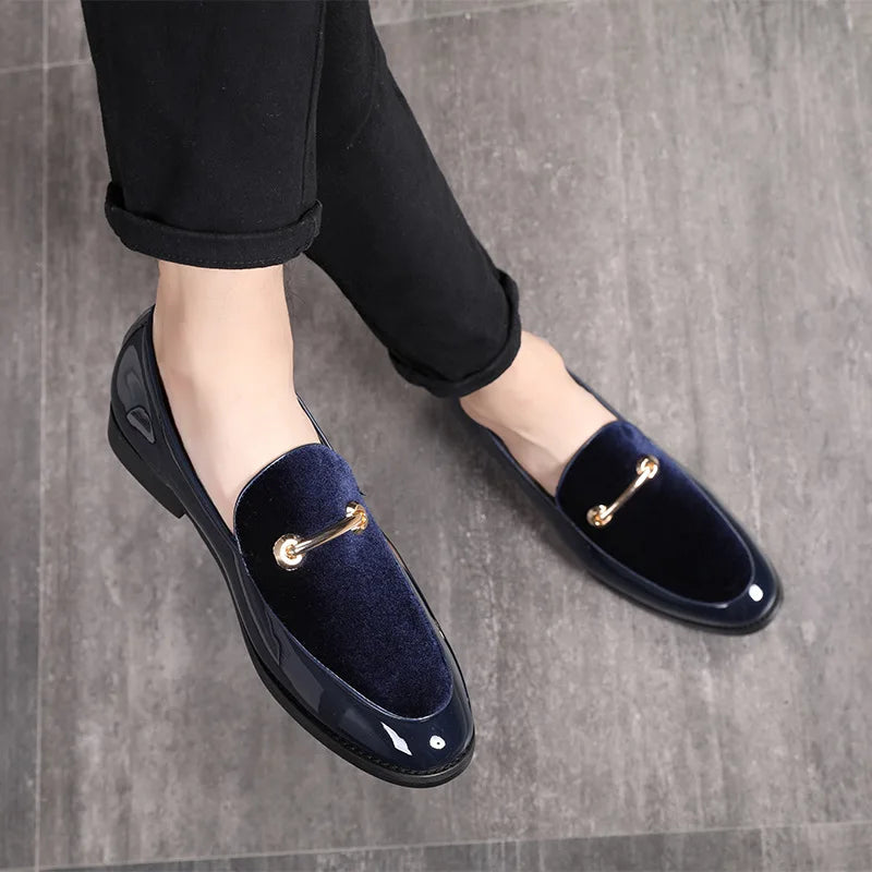 Fashion Men's Casual Shoes Patent Leather Loafers