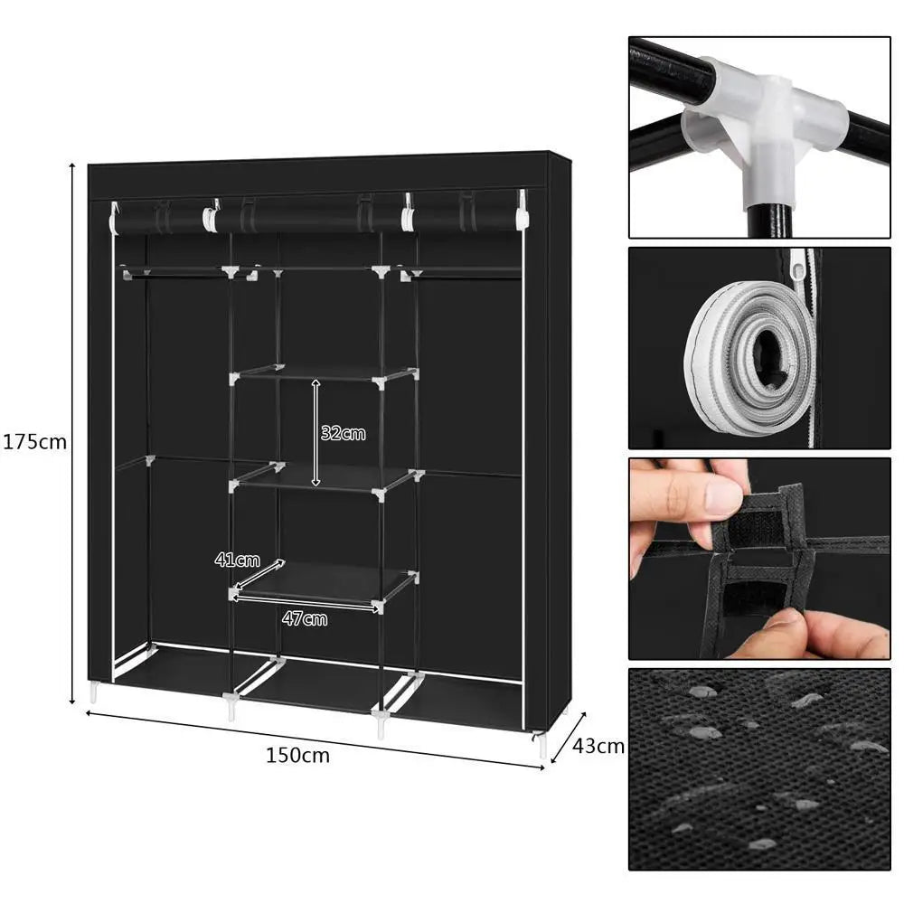 69 inch portable clothing storage cabinet