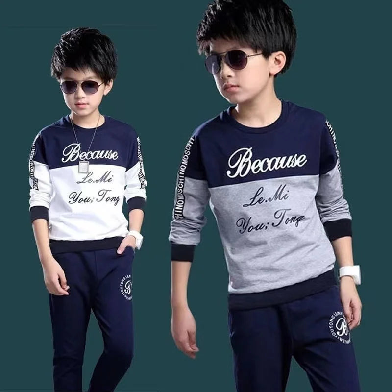 Boys Sport Casual Set Letter Tracksuit