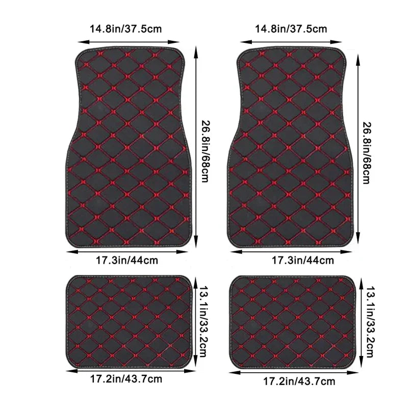 4PCS Universal Leather Front and Rear Mat Set