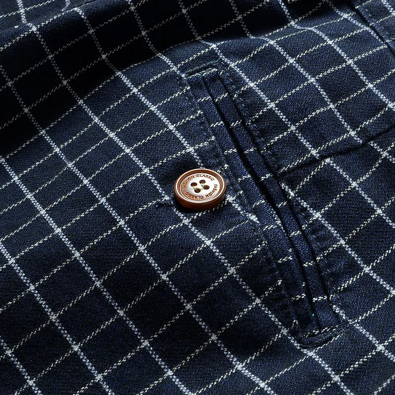 Cotton Casual Straight Loose Suit Plaid Trousers