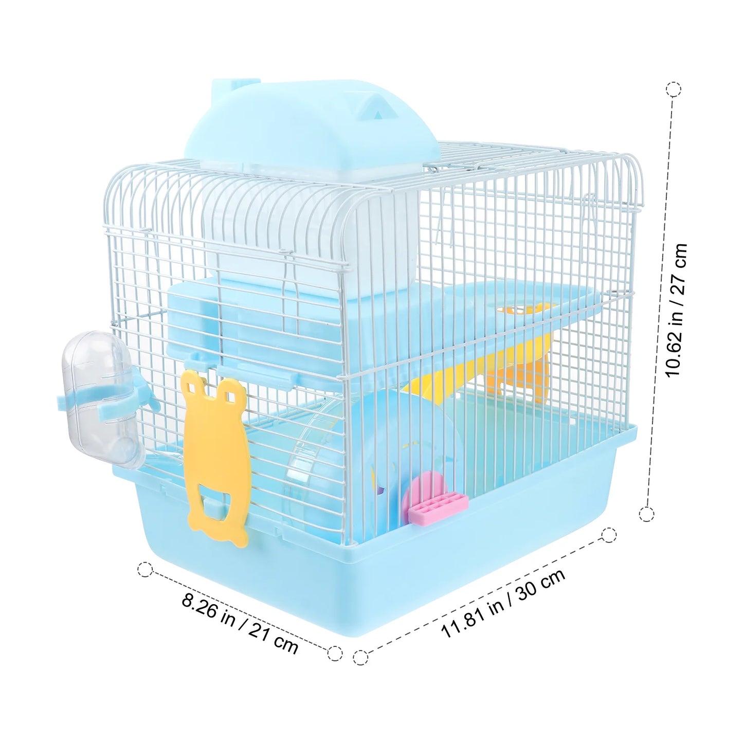 Double Layer Acrylic Pet Cage Includes Exercise Wheel Water Bottle