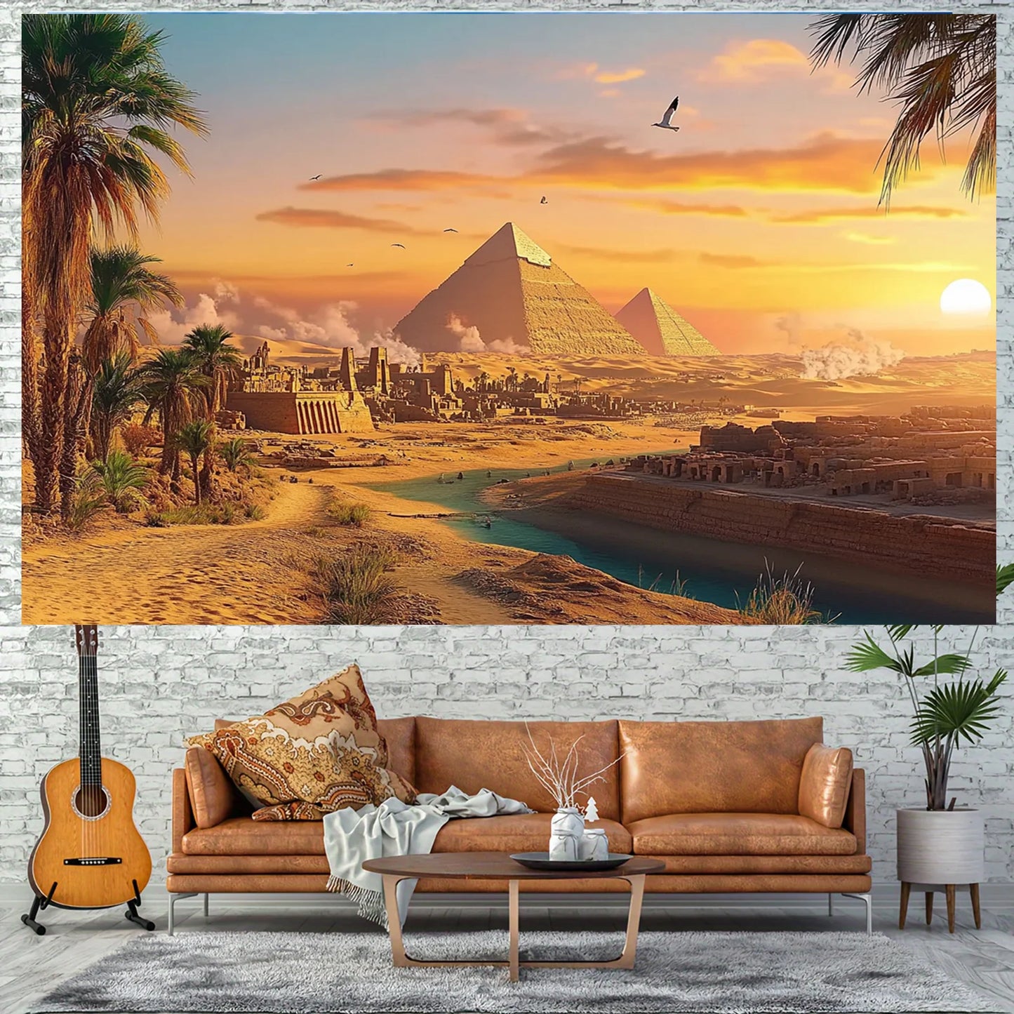 "Egypt Pyramid Polyester Tapestry