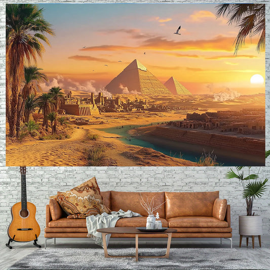 "Egypt Pyramid Polyester Tapestry