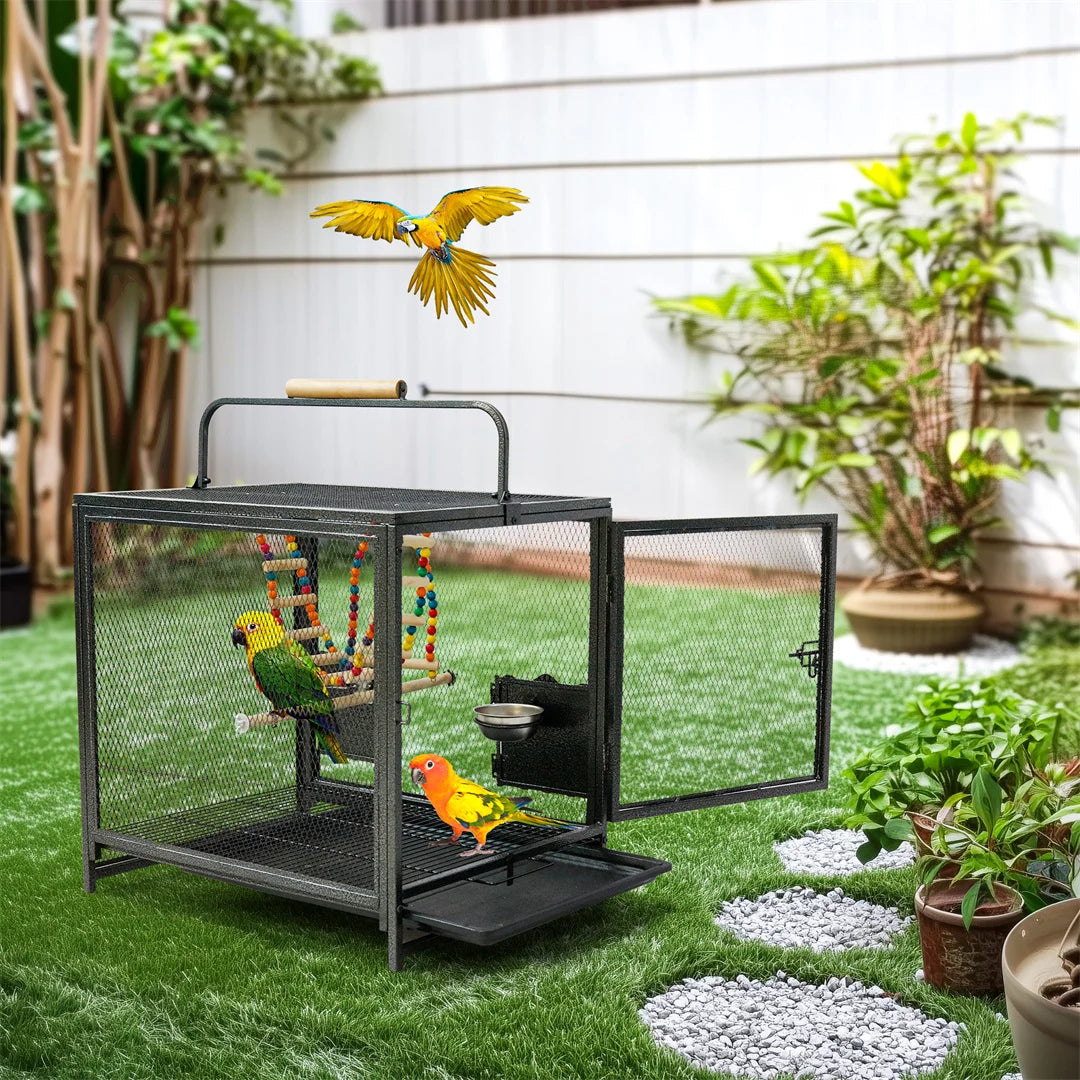 Portable Bird Cage Playpen Travel Carrier