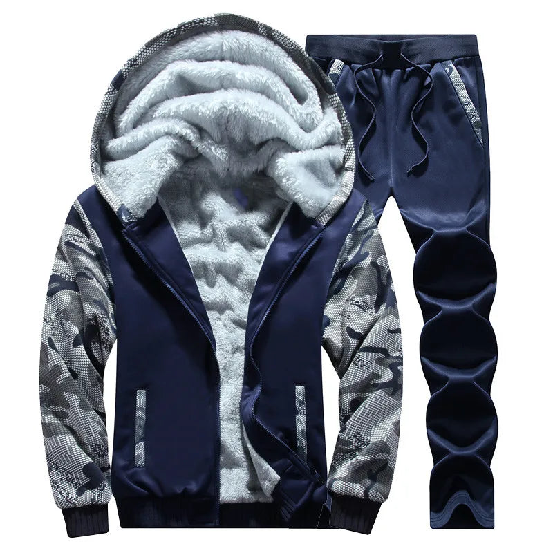 Men's Hooded Jacket Pants Two-Piece Set